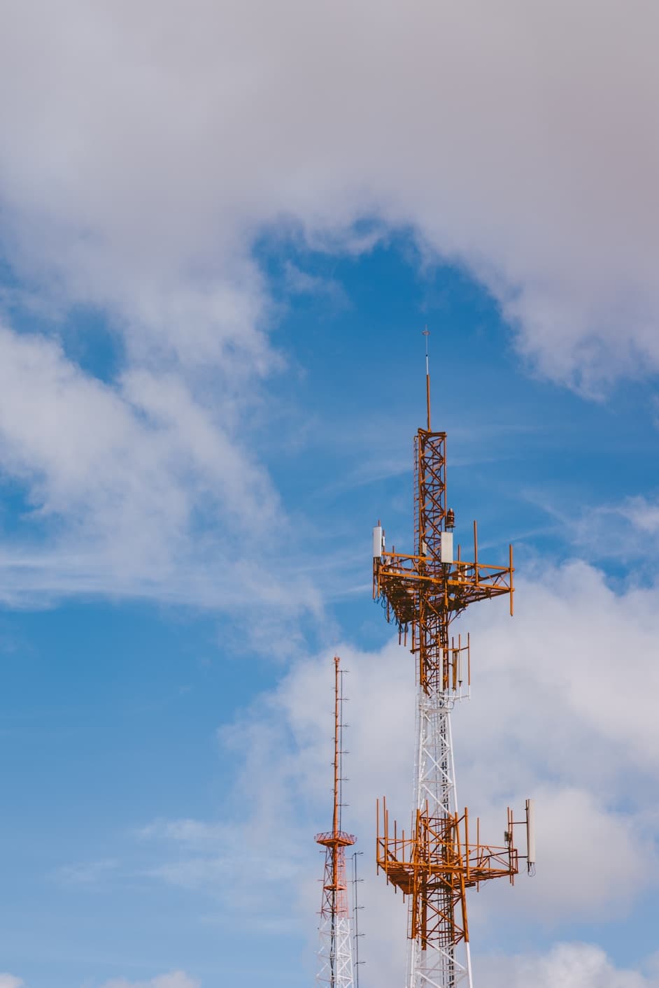 Telecom tower against a blue sky